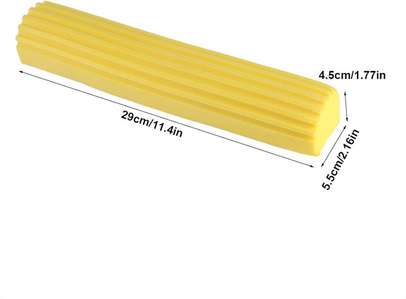 Beufee Sponge Mops for Floor Cleaning, Mop Head Refills PVA Sponge Roller Replacements, Super Absorbent Roller Refill for Home Cleaning Tool, Yellow, Set of 2 （Only Head） - Image 2